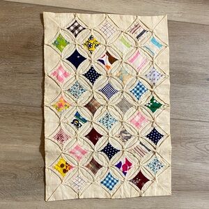 Cathedral windows pattern wall hanging
